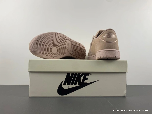 Official Maikesneakers Beige Particle Jordan AO1935-204 Low Retro 1 NS 0731